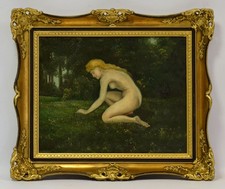 Około 1870-1900 Stary obraz, akt kobiecy, olej, sygnowany, 65,5 x 55,5 cm na sprzedaż  PL