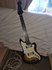 Guitarra Eléctrica Vintage Años 60-70 2 Pastillas Hecha en Japón Pastillas Doradas ¡Funciona! segunda mano  Embacar hacia Mexico