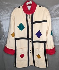 Casaco de inverno feminino vintage anos 80 cena internacional tamanho grande 12 lã cor geométrica, usado comprar usado  Enviando para Brazil