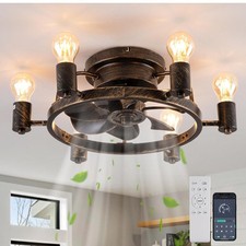  Ventiladores de teto com luzes e controle remoto, 20 polegadas perfil baixo montagem embutida bronze comprar usado  Enviando para Brazil