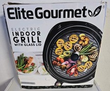 Usado, Elite Gourmet EMG-980B grelha de mesa elétrica sem fumaça tampa de vidro antiaderente 14" comprar usado  Enviando para Brazil
