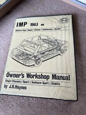 Workshop manual hillman for sale  NORTHWICH