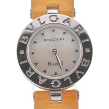 Relógio feminino BVLGARI B.zero1 BZ22S SS / couro mostrador branco concha quartzo L#140020, usado comprar usado  Enviando para Brazil
