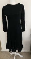 Vestido de malha St. John Evening Santana bainha de seda esvoaçante, acabamento de lantejoulas tamanho. 10 EUA comprar usado  Enviando para Brazil