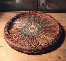 Plateau verre osier d'occasion  Thumeries