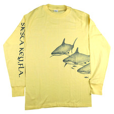 Camiseta vintage tubarão anos 80 pequena média amarela manga longa envoltório em torno do oceano surf comprar usado  Enviando para Brazil