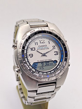 Relógio Casio equipamento de pesca raro branco e azul AMW-700 cal 3768 fase da lua masculino comprar usado  Enviando para Brazil
