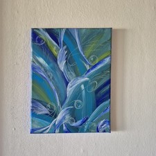 Acrylbild abstrakt handgemalt gebraucht kaufen  Künzell