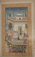 Mughal painting silk for sale  NORWICH