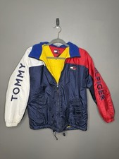Jaqueta Tommy Hilfiger Masculina Colorblock Azul Médio Soletrar Quebra-Vento Zíper comprar usado  Enviando para Brazil