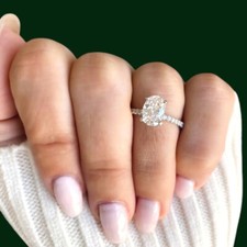 Anillos de compromiso para mujer platino IGI 1,30 quilates ovalado laboratori... comprar usado  Enviando para Brazil