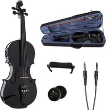 Violino elétrico/acústico Cecilio 4/4 CVNAE-preto+SR ajustado em ébano, preto comprar usado  Enviando para Brazil