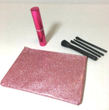 Bolsa de Maquillaje Ulta Rosa Brillo y Pinceles de Viaje en Estuche de Metal NUEVO segunda mano  Embacar hacia Mexico