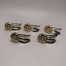 Conjunto de 5, Oneida Daisy Flower Note Place porta-cartões de mesa tons de ouro prata comprar usado  Enviando para Brazil