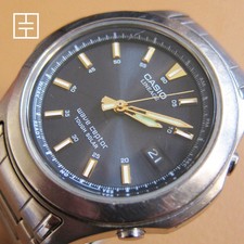 Relógio masculino CASIO Wave Ceptor resistente solar titânio completo com mostrador cinza comprar usado  Enviando para Brazil