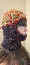 Inferno Riot Balaclava – Capuz de malha vermelho e verde neon, máscara de esqui lantejoulas, OOAK comprar usado  Enviando para Brazil