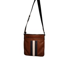 NOVA COM ETIQUETA BOLSA TIRACOLO MASCULINA COACH F23216 CHARLES COM TIRA VARSITY COURO MARROM  comprar usado  Enviando para Brazil