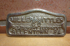Usado, MILLER & SITTLER EQUIPAMENTO DE RESTAURANTE ALLENTOWN PA PLACA DE IDENTIFICAÇÃO ANTIGA ORIGINAL comprar usado  Enviando para Brazil