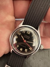 Relógio masculino Charles Nicolet Tramelan raro da Segunda Guerra Mundial mostrador preto vintage. Manutenção. comprar usado  Enviando para Brazil