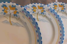 Burleigh Ware: Conjunto de seis pratos de 9 polegadas: limoeiro: formato zênite: art déco comprar usado  Enviando para Brazil