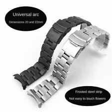Usado, Pulseira de relógio de aço inoxidável premium sólida escovada extremidade curva 18 20 22 24 mm comprar usado  Enviando para Brazil