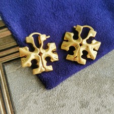 Brincos de dobradiça escondida de ouro tamanho grande Tory Burch Roxanne joias da tendência comprar usado  Enviando para Brazil