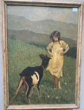 Dipinto bimba capretta usato  Canelli