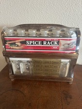 Rack de especiarias de madeira 12 potes boticário, etiquetas pendurar suporte de parede não usado vintage década de 1970 comprar usado  Enviando para Brazil