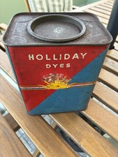 Lata de pintura azul y roja original vintage de tintes Holliday segunda mano  Embacar hacia Mexico