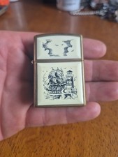 Zippo scrimshaw brass for sale  Harrison City
