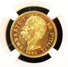Italien Umberto I Gold 20 Lire 1882-R MS62 NGC, ROM Mint, KM21, Fr-21 comprar usado  Enviando para Brazil