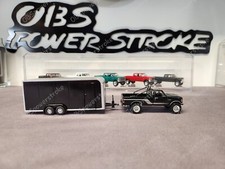 Caminhão Ford F250 4x4 1992 personalizado 1/64 levantado de metal fundido e reboque de carro fechado comprar usado  Enviando para Brazil