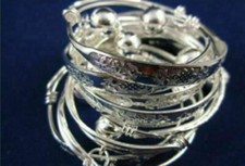 12 pares venda por atacado pulseira de prata tibetana infantil ou bebê com sino comprar usado  Enviando para Brazil