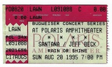 Ingresso Santana & Jeff Beck 20/08/95 Columbus OH Polaris anfiteatro esboço Carlos comprar usado  Enviando para Brazil