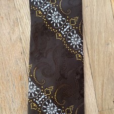 Usado, Gravata brocada vintage masculina importada poliéster texturizado italiano marrom hippie comprar usado  Enviando para Brazil