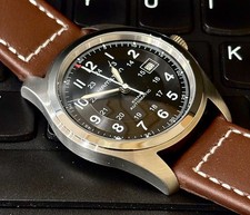 Relógio automático masculino Hamilton cáqui campo H704450 pulseira de couro fabricado na Suíça luxo, usado comprar usado  Enviando para Brazil