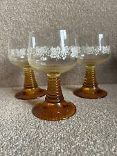 Wine glasses amber for sale  BILLINGHAM