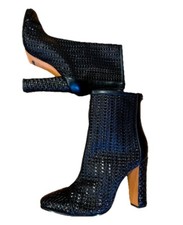 Botas femininas Schutz de couro preto salto tamanho 39 biqueira redonda meia panturrilha  comprar usado  Enviando para Brazil
