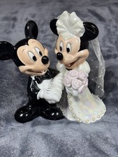 Estatueta Disney Mickey & Minnie Mouse casamento noiva noivo porcelana topo de bolo comprar usado  Enviando para Brazil