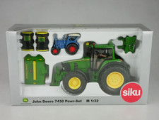 Używany, Siku Farmer 1/32 John Deere 7430 Power Set Agritechnica 2007 Traktor Box 130072 na sprzedaż  Wysyłka do Poland