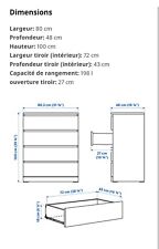 Commodes tiroirs blanc d'occasion  Bondy