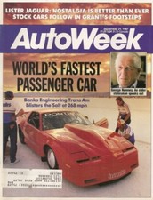AUTOWEEK 1987 SEPT 21 - LISTER JAG, BANKS T/A + SALT = 268mph, 1937 FIAT 500 comprar usado  Enviando para Brazil