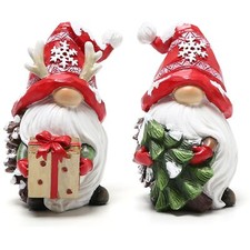 	Decoraciones de mesa de invierno hechas a mano de gnomos de resina navideña	 segunda mano  Embacar hacia Mexico