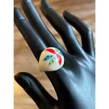 Anel cúpula pintado à mão anos 60 anos 70 facetado creme assinado Hong Kong vintage retrô tamanho 5 comprar usado Anel cúpula pintado à mão anos 60 anos 70 facetado creme assinado Hong Kong vintage retrô tamanho 5 comprar usado  Enviando para Brazil