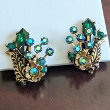 Brincos vintage de strass verde com cristais AB comprar usado  Enviando para Brazil
