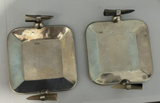 Argentina 2 vintage? Chifre de alpaca quadrado banhado a prata? Mini conjunto de bandeja com cabo 5 x 5,25 comprar usado  Enviando para Brazil