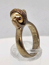 Usado, Orbe bola giratória Peter Brams ouro 14k e prata esterlina anel inquietação tamanho 7 comprar usado  Enviando para Brazil