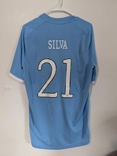 Camiseta de futebol 2010-11 Manchester City David Silva rara autêntica Umbro masculina GG comprar usado  Enviando para Brazil
