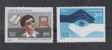 Índia 1987 100 anos de serviço aos cegos Braille livro doação de olhos selos de saúde comprar usado  Enviando para Brazil