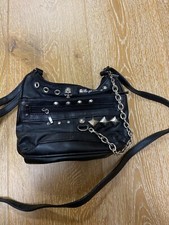 Bolsa tiracolo vintage japonesa sex pot revenge punk couro preto caveira corrente, usado comprar usado  Enviando para Brazil
